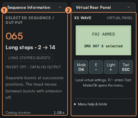 Sequence Information and Virtual Rear Panel